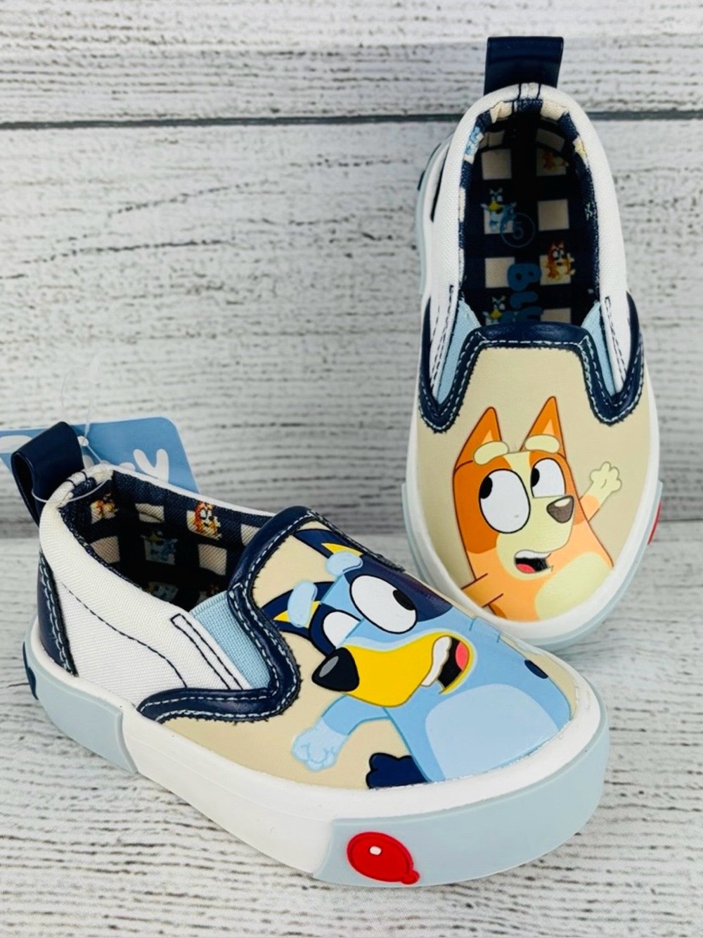 Bluey & Bingo Canvas Slip On Shoes Toddler Size 5 Unisex Boys Girls - NEW